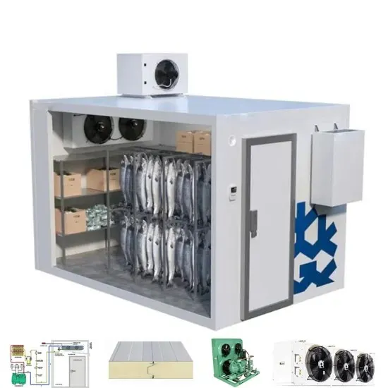 Cut-away illustration of a modular cold room unit with refrigeration equipment